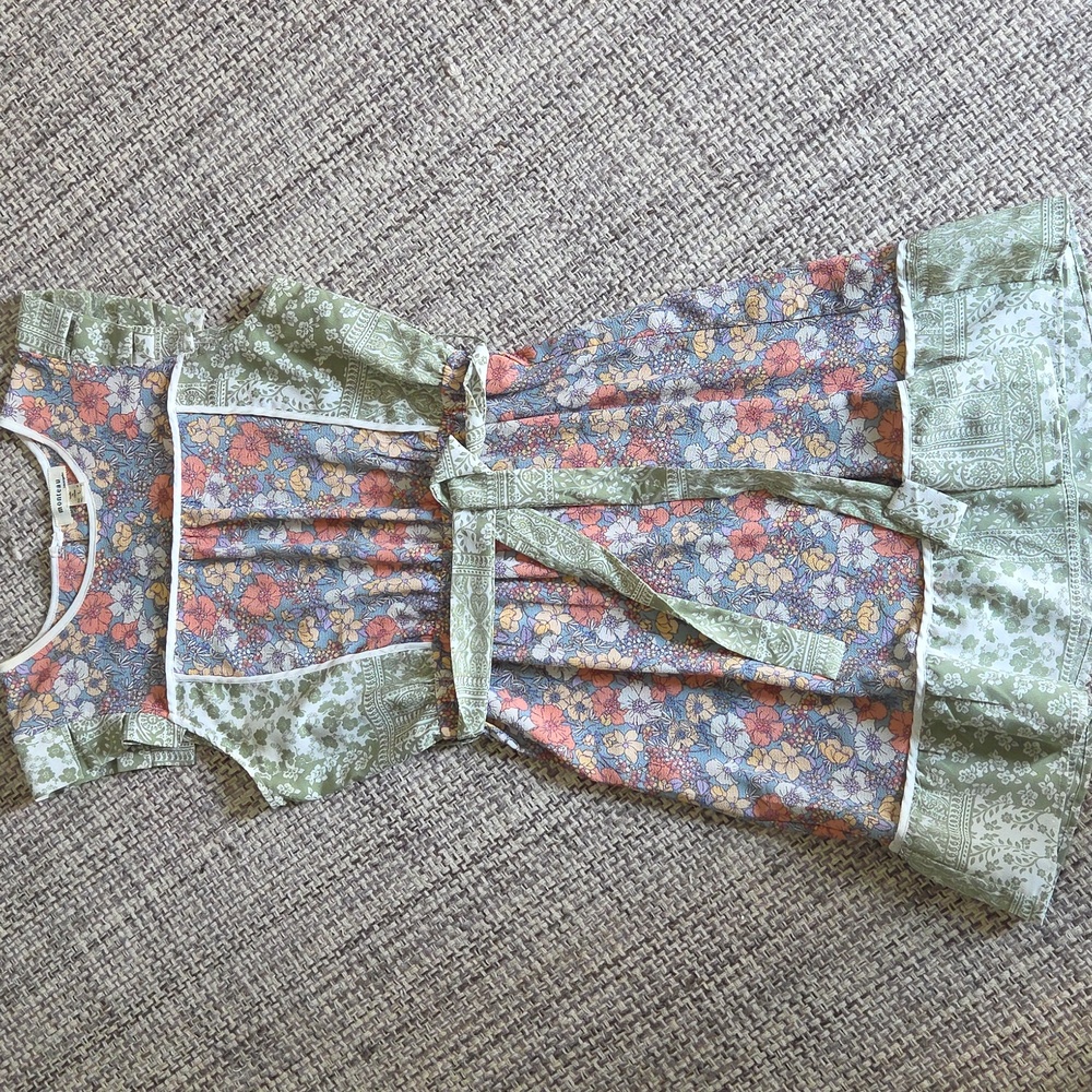 Fairy Green and Blue Flutter Sleeve Sundress